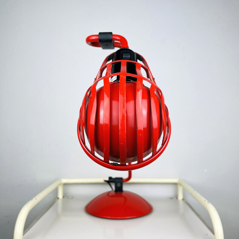 Mid-century red desk lamp Igloo by Tommaso Cimini for Lumina, Italy 1980s