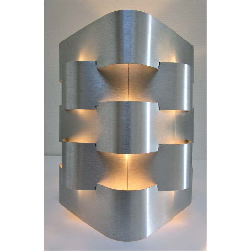 Vintage aluminium pendant lamp by Max Sauze, 1970