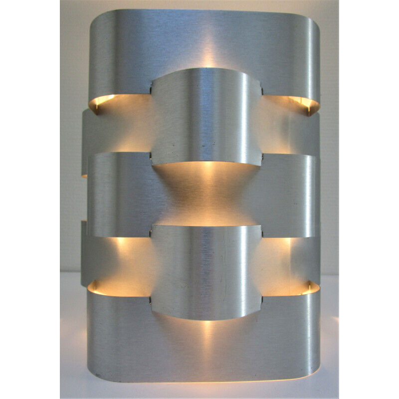 Vintage aluminium pendant lamp by Max Sauze, 1970