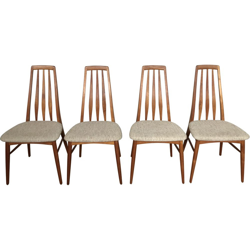 Ensemble de 4 chaises vintage par Eva de Niels Kofoed pour Koefoeds Mobelfabrik, 1960