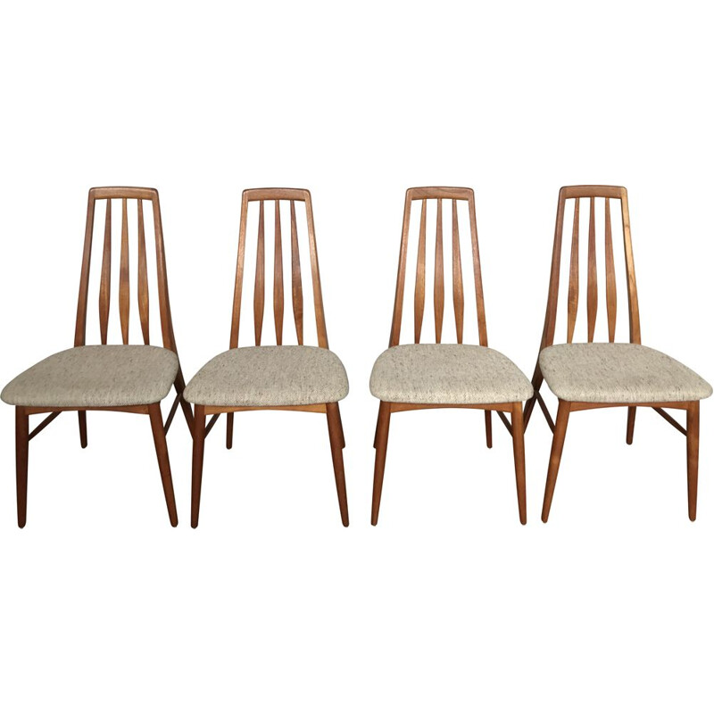 Set of 4 vintage chairs by Eva de Niels Kofoed for Koefoeds Mobelfabrik, 1960