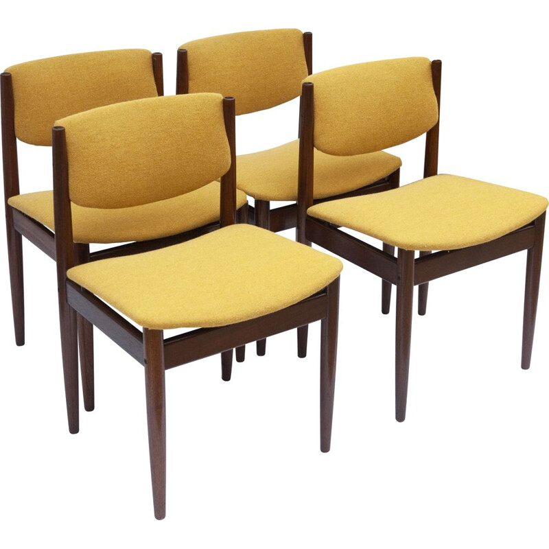 Ensemble de 4 chaises danoises vintage par Finn Juhl pour France & Søn, 1960