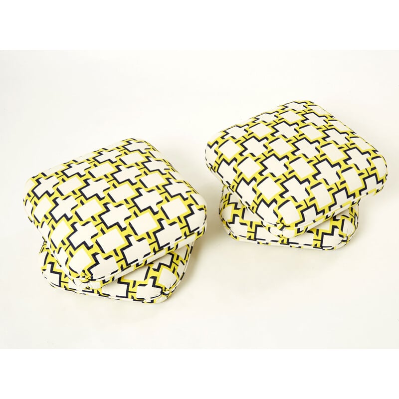 Pair of vintage poufs by Jacques Charpentier for Jansen, 1970