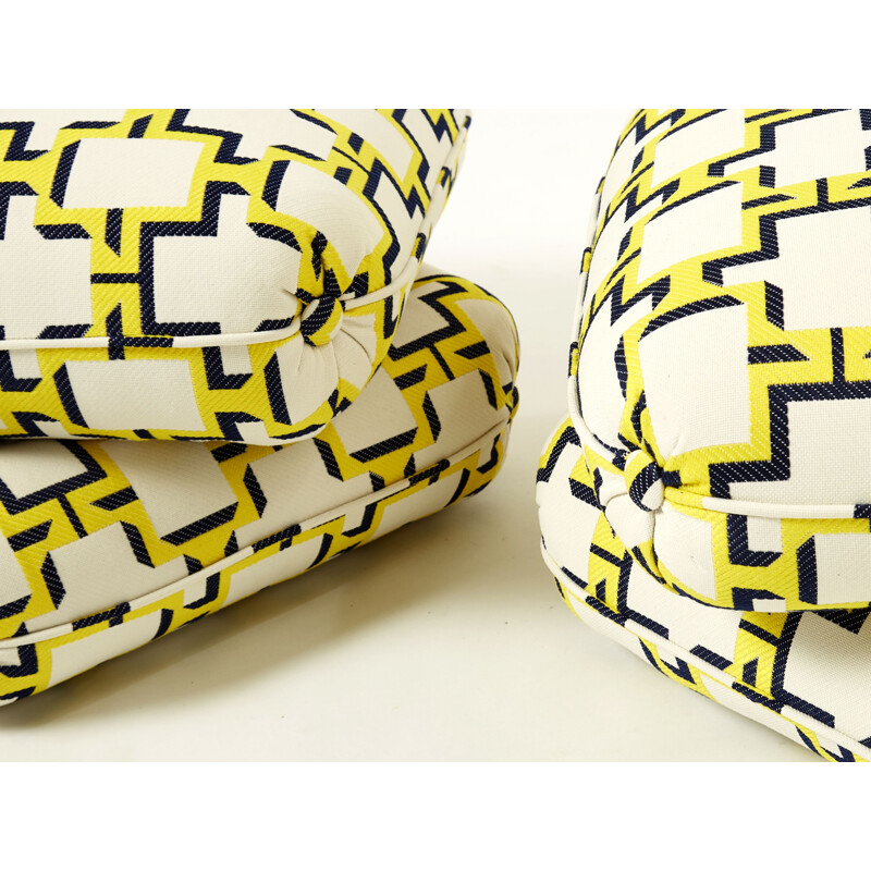 Pair of vintage poufs by Jacques Charpentier for Jansen, 1970