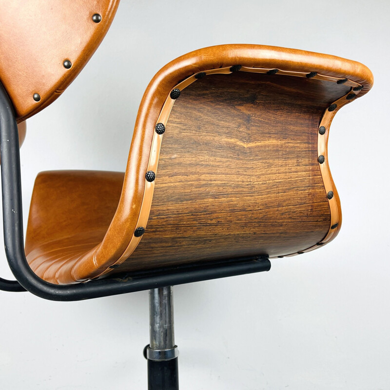 Chaise de bureau pivotante vintage par Gastone Rinaldi pour Rima, Italie 1970