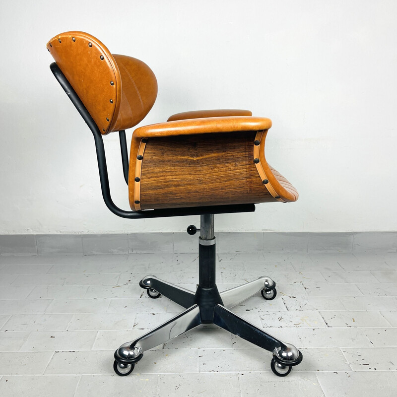 Mid-century swivel desk chair by Gastone Rinaldi for Rima, Italy 1970s