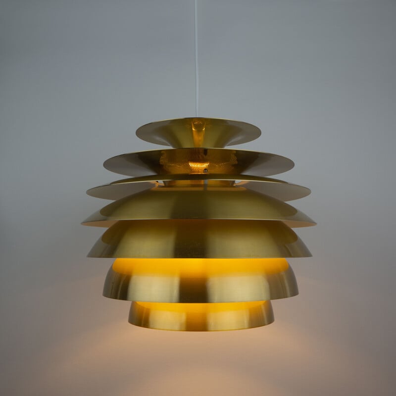 Danish vintage pendant lamp Barcelona by Bent Karlby for Dema, 1970s