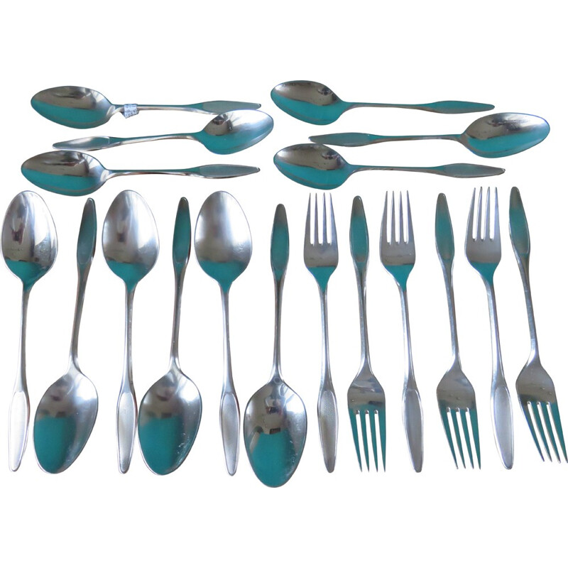 Set of utensils in silver coloured metal - 1960s