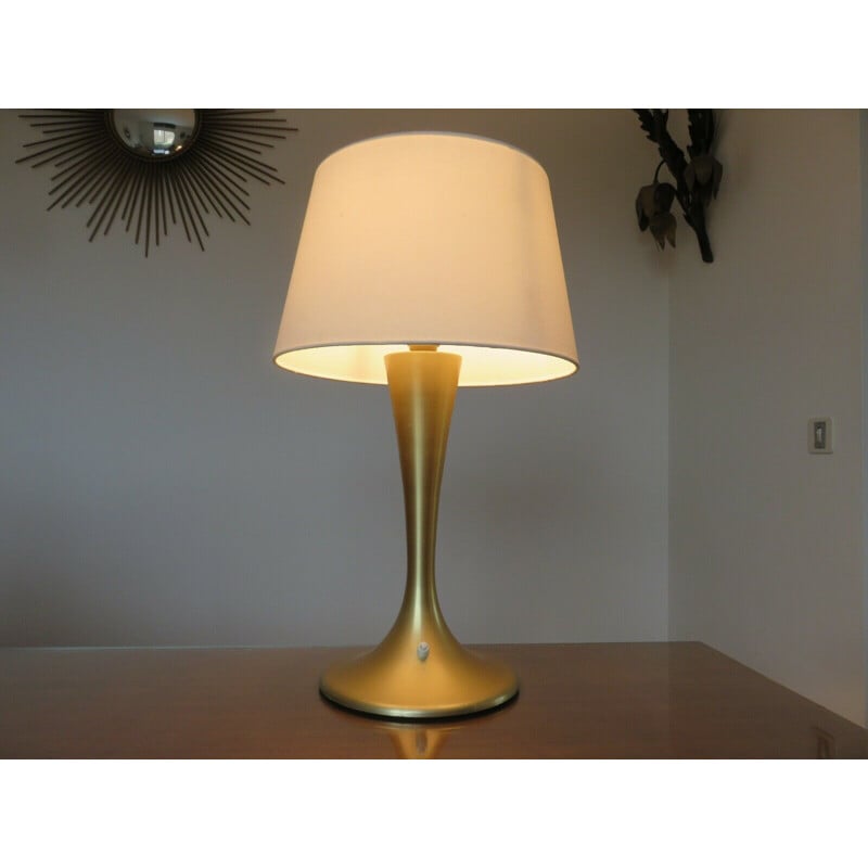 Vintage tulip lamp in gilded aluminium, Italy 1970