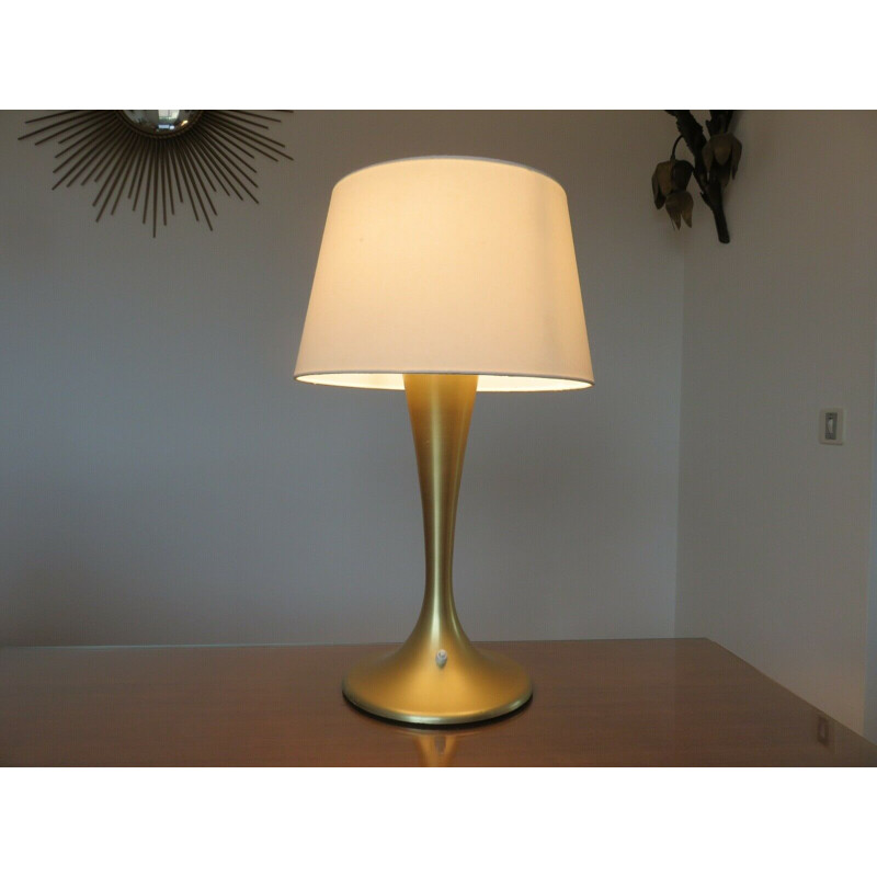 Vintage tulip lamp in gilded aluminium, Italy 1970