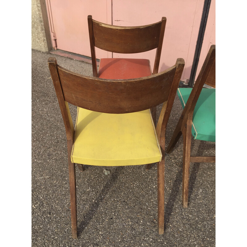 Set of 6 vintage chairs by René-Jean Caillette, 1950