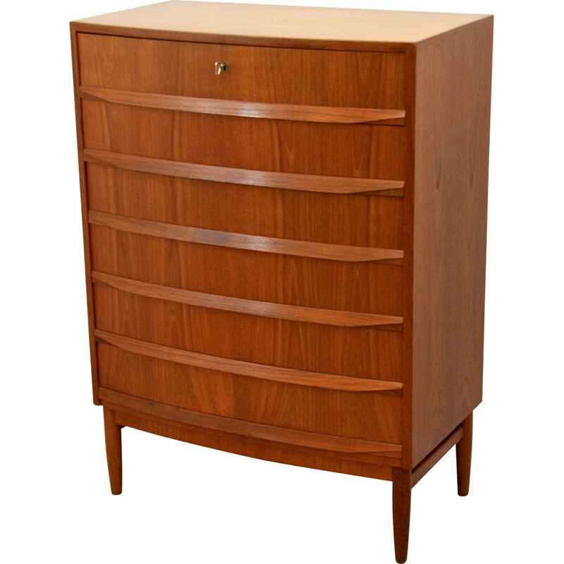 Danish bow-fronted chest of drawers - 1960s