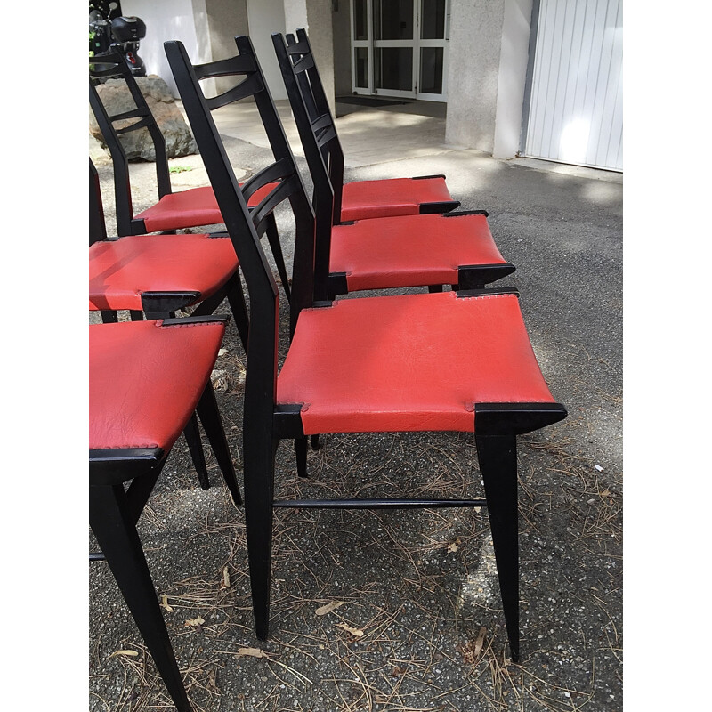 Lot de 6 chaises vintage par Alfred Hendrickx, 1950