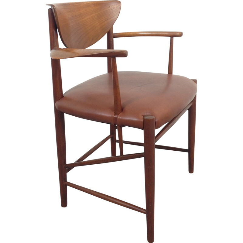 Soborg armchair in teak and brown leather, Peter HVIDT & Orla MOLGAARD-NIELSEN - 1960s