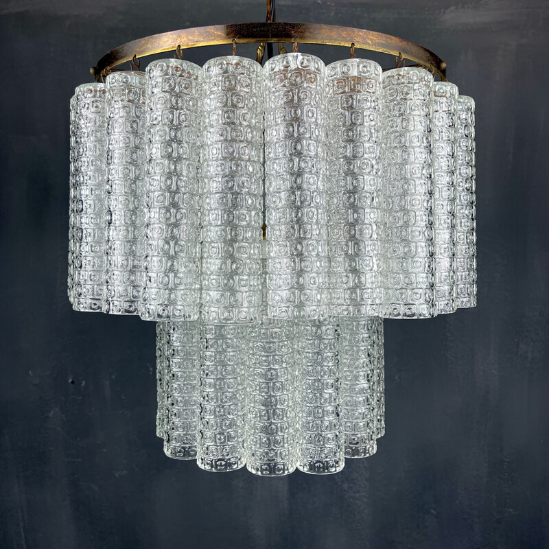 Mid-century Murano glass chandelier Tronchi by Toni Zuccheri for Venini, Italy 1960s