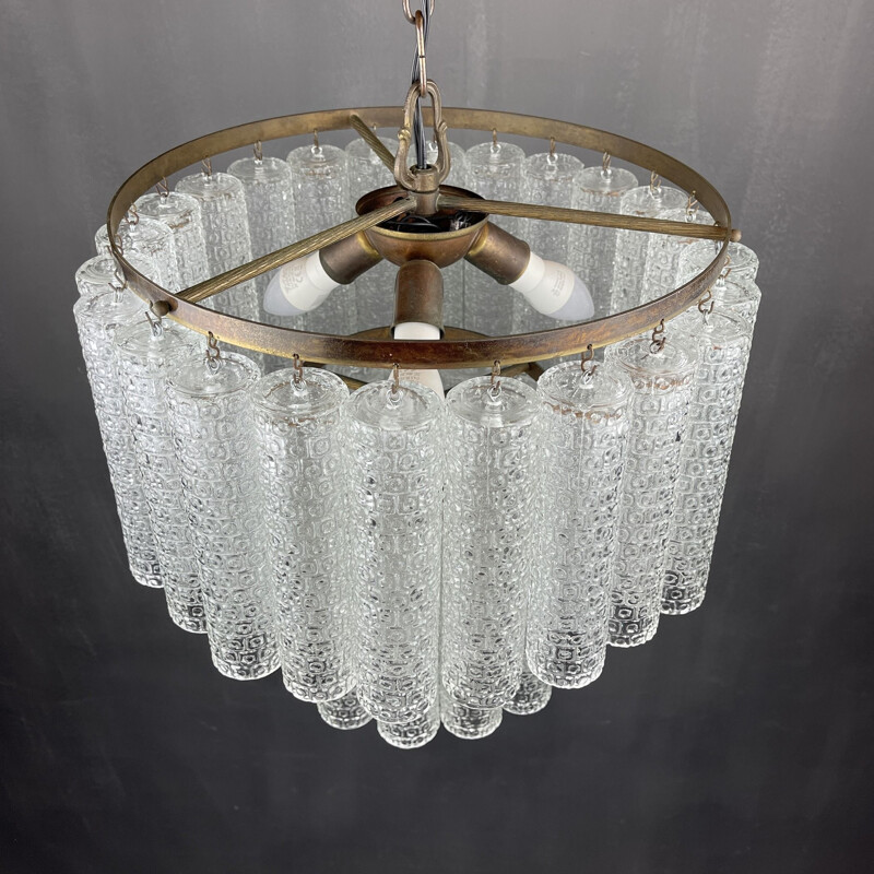 Mid-century Murano glass chandelier Tronchi by Toni Zuccheri for Venini, Italy 1960s