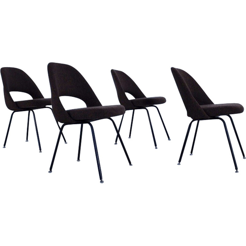  Set of 4 "Conference" chairs Knoll black, Eero SAARINEN - 1960s