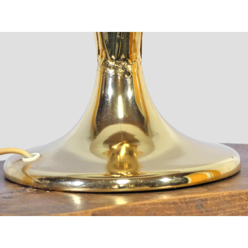 Vintage brass table lamp with palmettes, 1980
