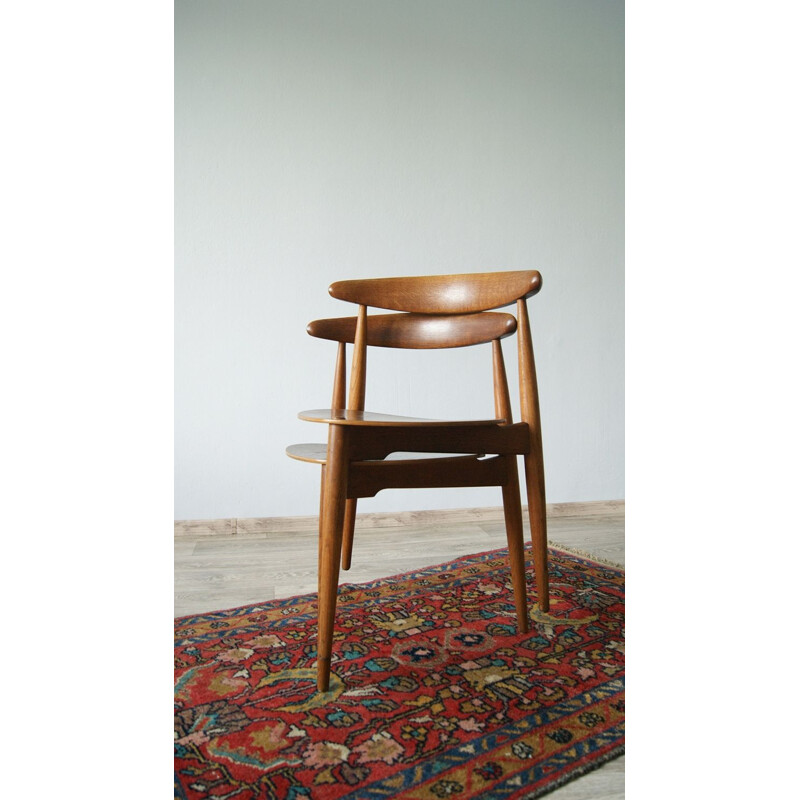 Mid-century heart chair by Hans Jorgen Wegner for Fritz Hansen, 1950s