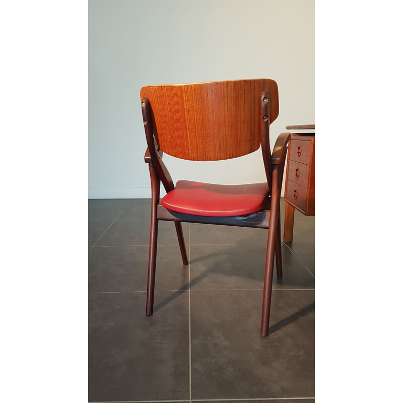 Chaise à ciseaux vintage de design danois par Arne Hovmand Olsen