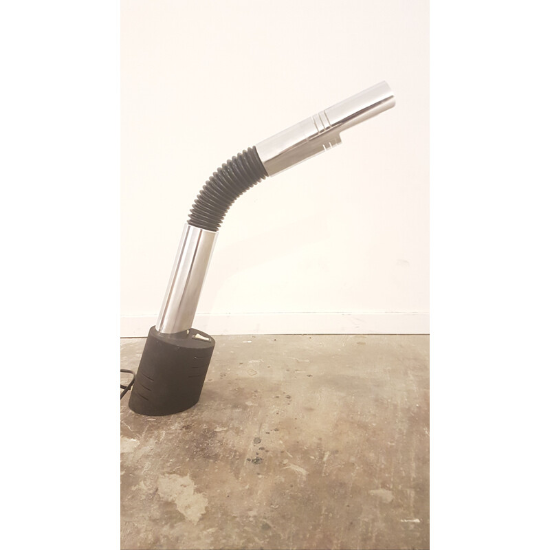 Vintage bureaulamp "Elbow" serie in chroom en flexibel met metalen voet door Targetti Sankey, Italië 1970