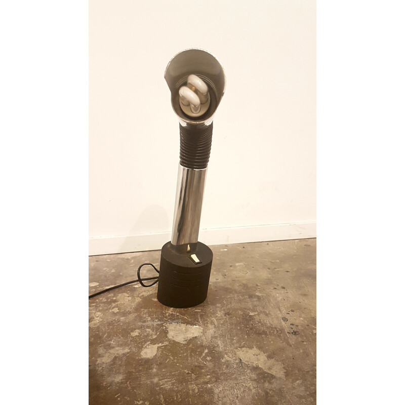 Lámpara de escritorio vintage serie "Elbow" en cromo y flexible con base de metal por Targetti Sankey, Italia 1970