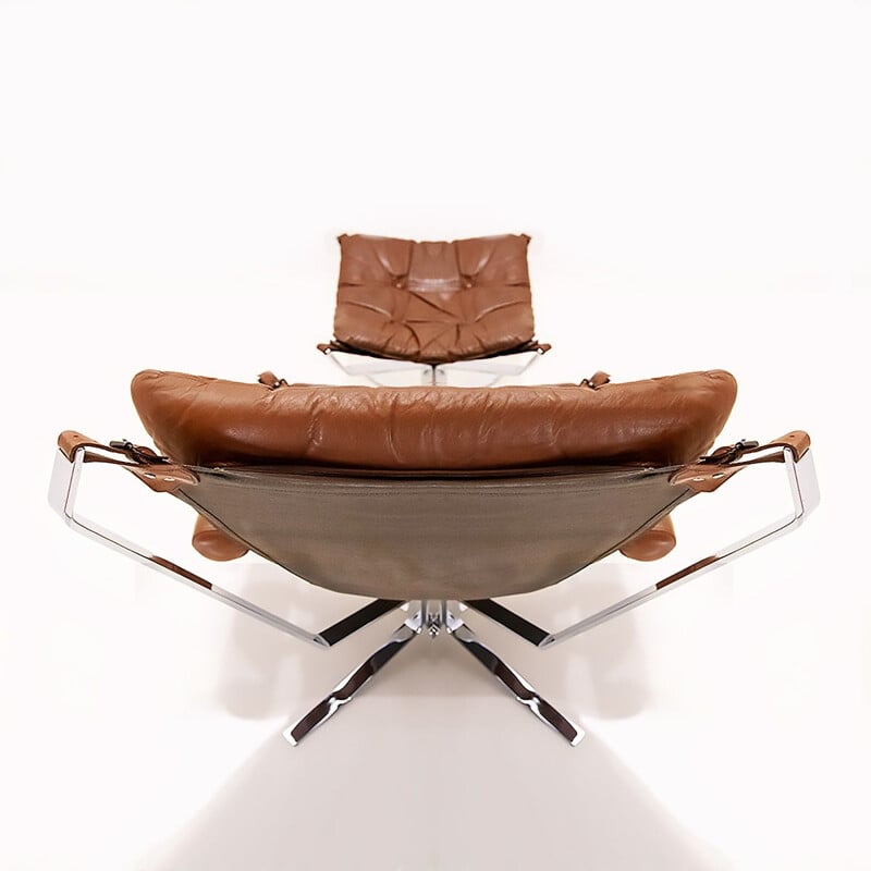 kredsløb Demontere Optø, optø, frost tø Superstar" vintage Danish living room set in chrome and leather