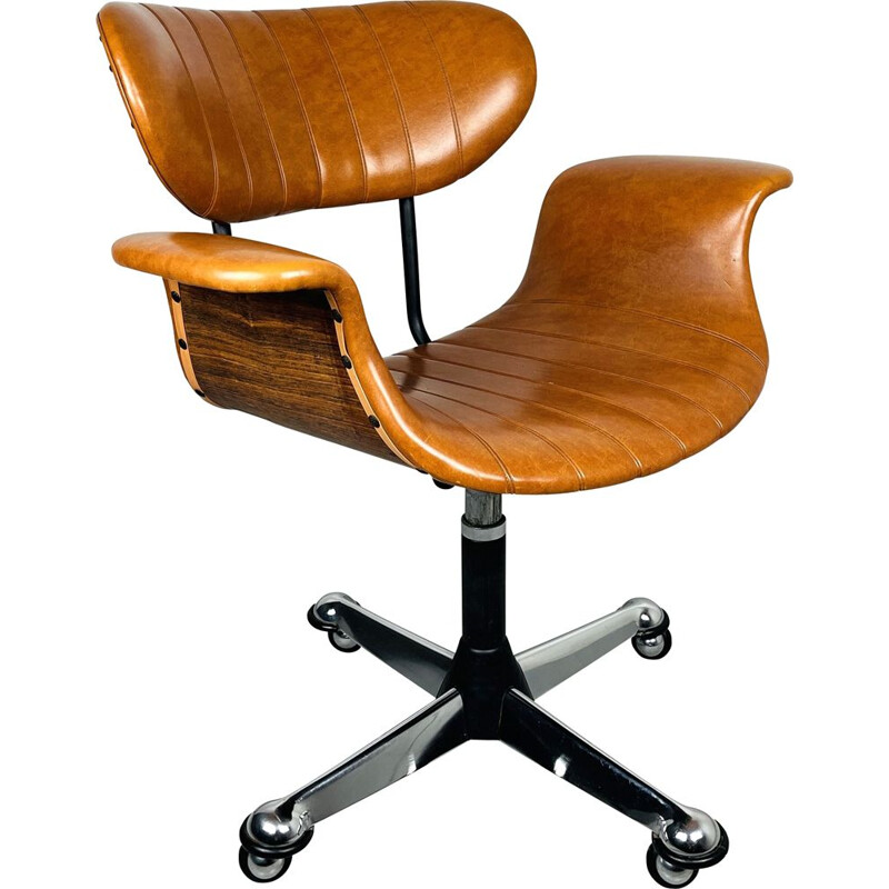 Mid-century swivel desk chair by Gastone Rinaldi for Rima, Italy 1970s