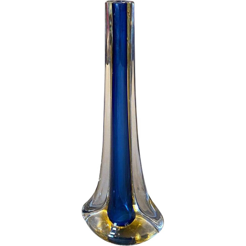 vase pour une fleur vintage - verre bleu