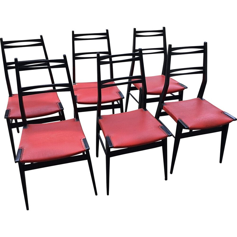 Set of 6 vintage chairs by Alfred Hendrickx, 1950