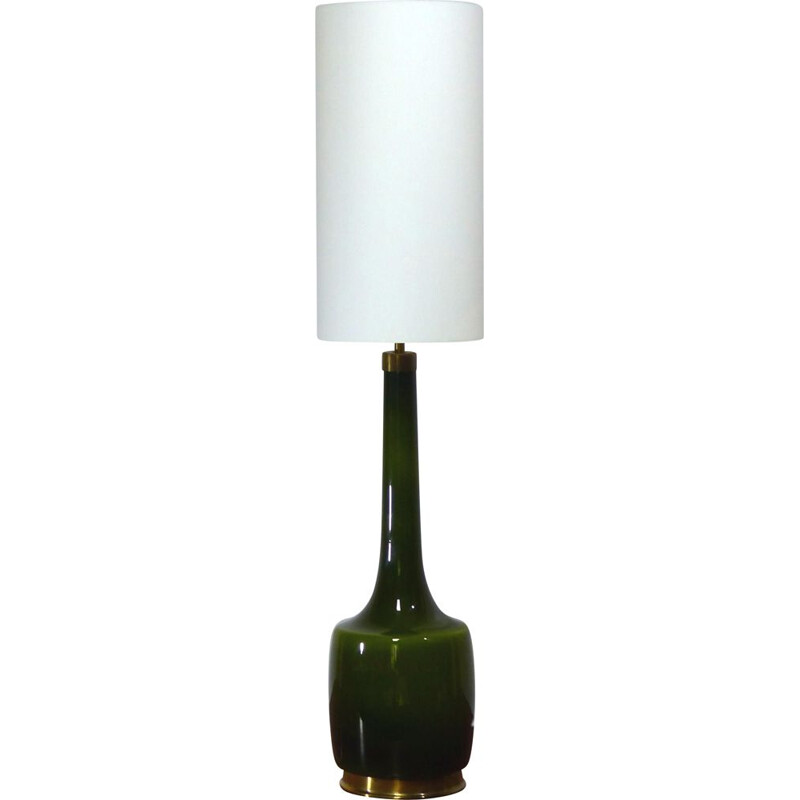 Scandinavian vintage glass lamp by Holm Sorensen, Denmark 1960