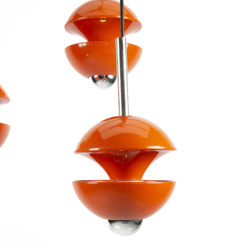 Vintage orange Cascade pendant lamp by Klaus Hempel for Kaiser Idell  Kaiser Leuchten, 1970s