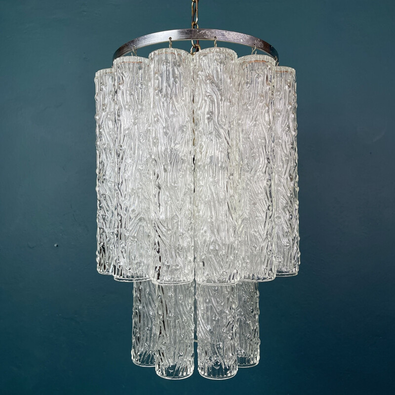 Mid-century Murano glass chandelier Tronchi by Toni Zuccheri for Venini, Italy 1960s