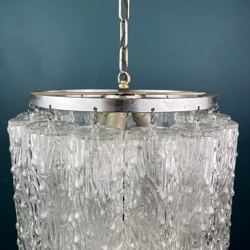 Mid-century Murano glass chandelier Tronchi by Toni Zuccheri for Venini, Italy 1960s