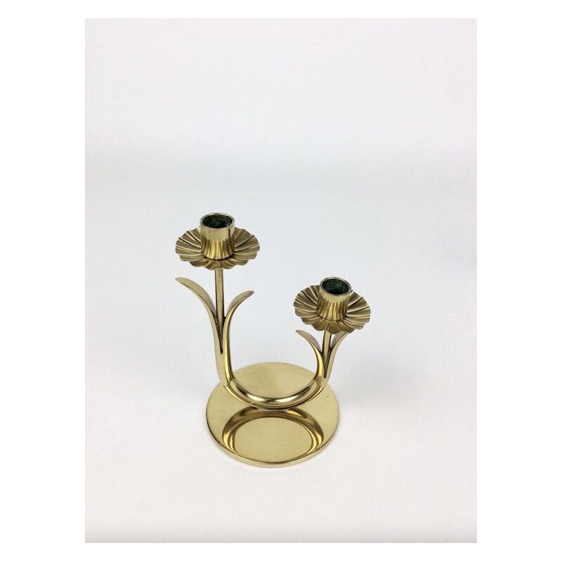 Pair of vintage candle holders by Gunnar Ander for Ystad-Metall, Sweden