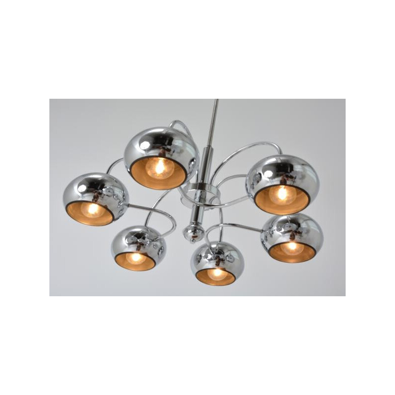 Vintage chandelier in chromed metal - 1960s