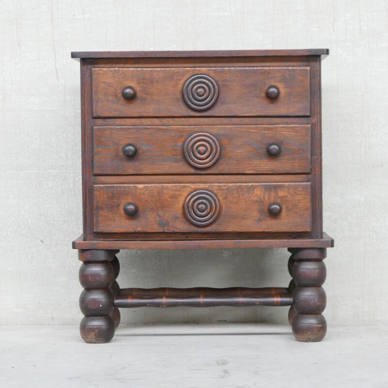 French oakwood Art Deco chest of drawers by Charles Dudouyt, 1940s