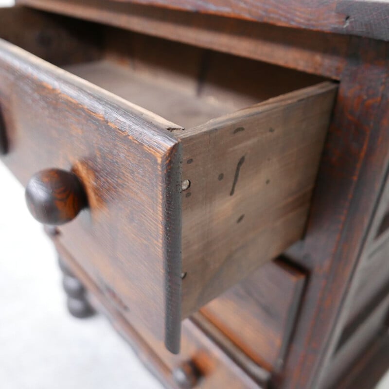 Commode Art déco français vintage en chêne par Charles Dudouyt, 1940