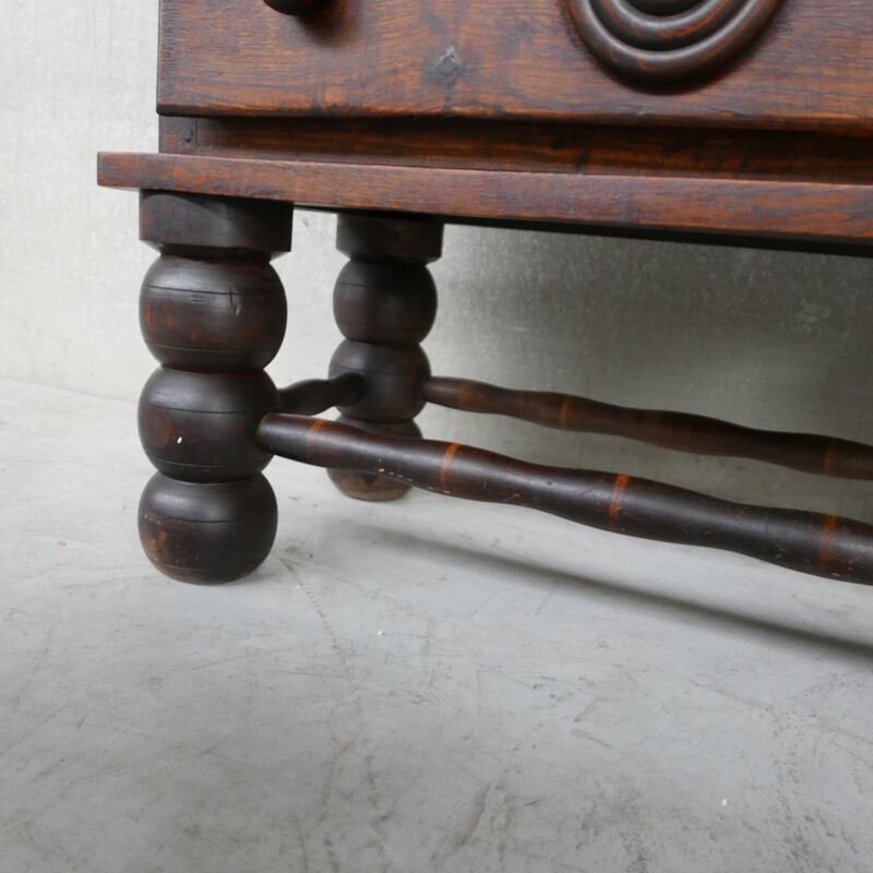 French oakwood Art Deco chest of drawers by Charles Dudouyt, 1940s