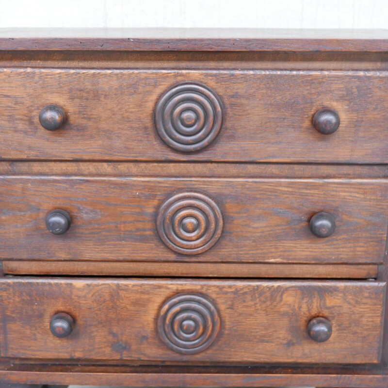 French oakwood Art Deco chest of drawers by Charles Dudouyt, 1940s