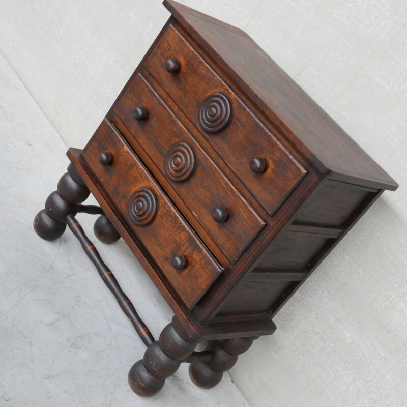 French oakwood Art Deco chest of drawers by Charles Dudouyt, 1940s