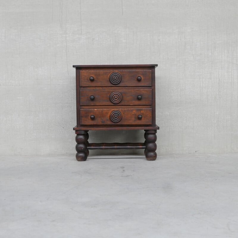 Commode Art déco français vintage en chêne par Charles Dudouyt, 1940