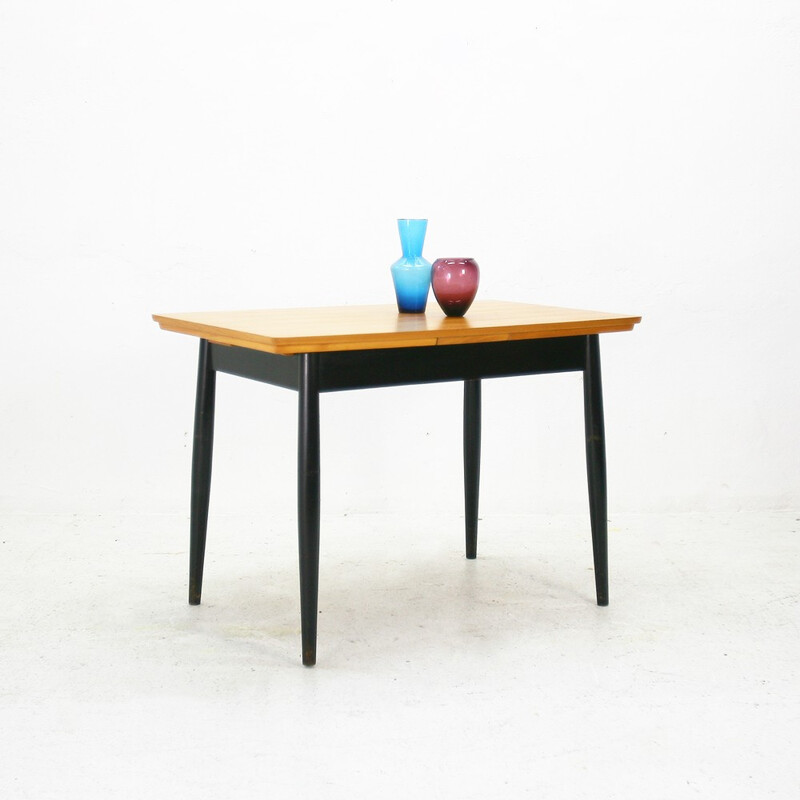 Scandinavian extendible dining table in ashwood - 1960s