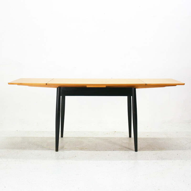 Scandinavian extendible dining table in ashwood - 1960s