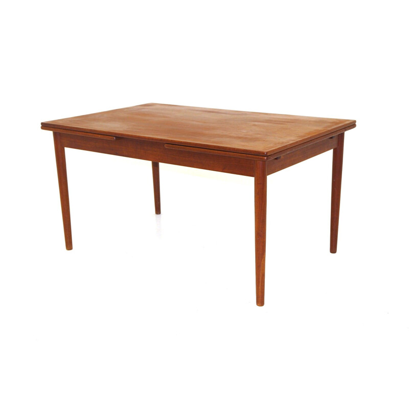 Vintage teak table with retractable tops