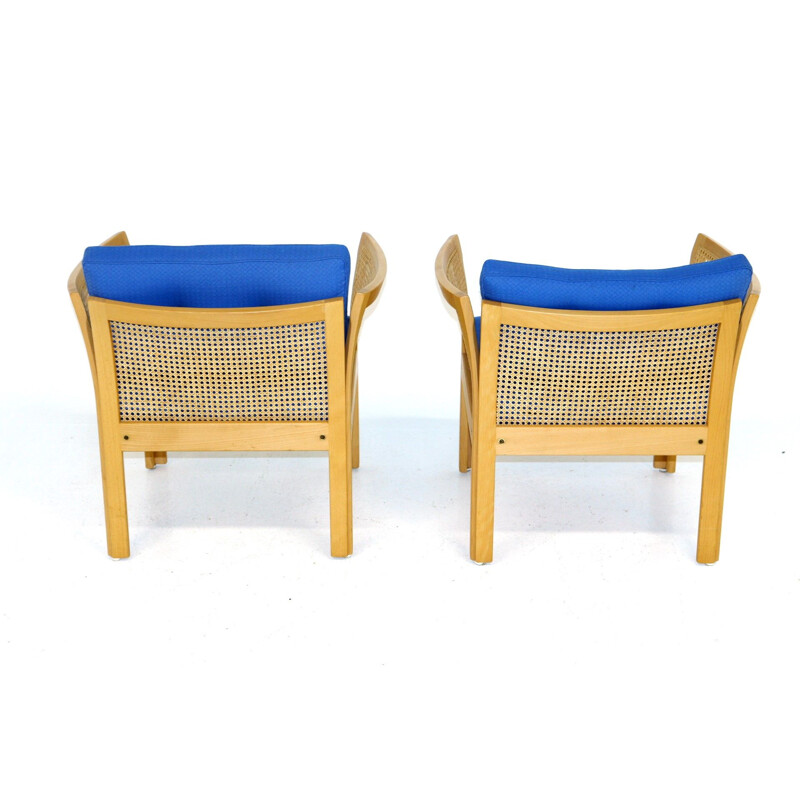 Ein Paar Vintage-Sessel aus Hetero und Rattan von Illum Wikkelso, 1980