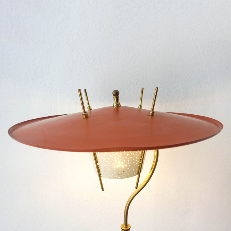 Brass vintage floor lamp by Ernest Igl for Hillebrand, Germany 1950s