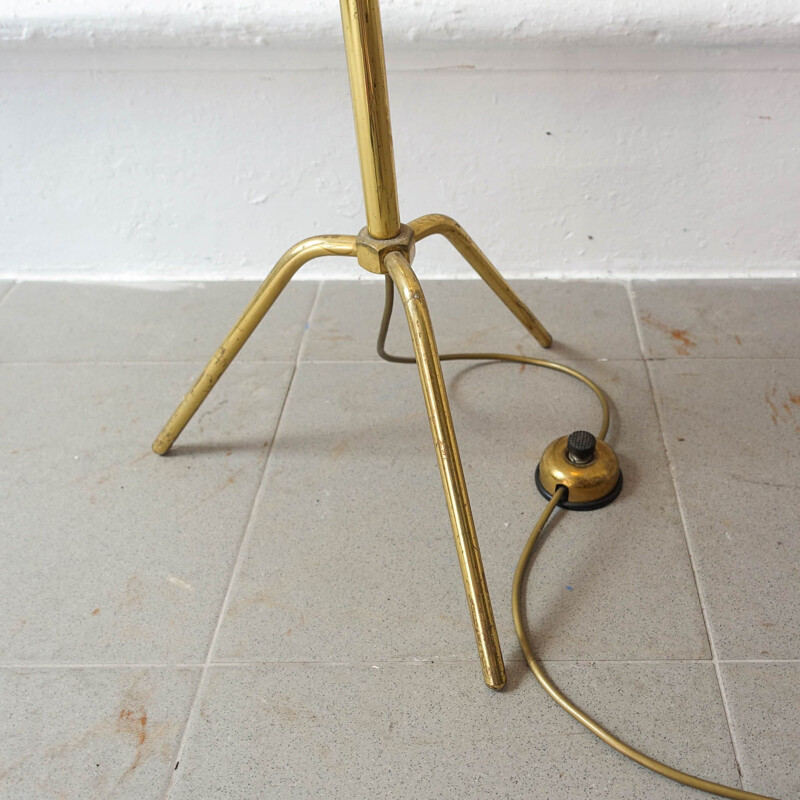 Brass vintage floor lamp by Ernest Igl for Hillebrand, Germany 1950s