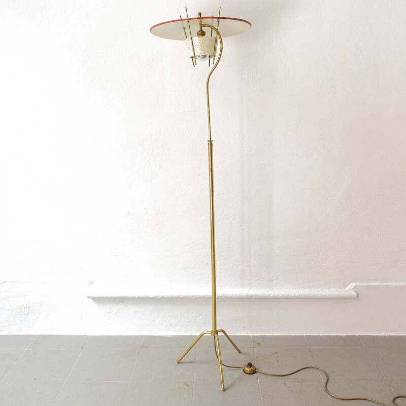 Brass vintage floor lamp by Ernest Igl for Hillebrand, Germany 1950s