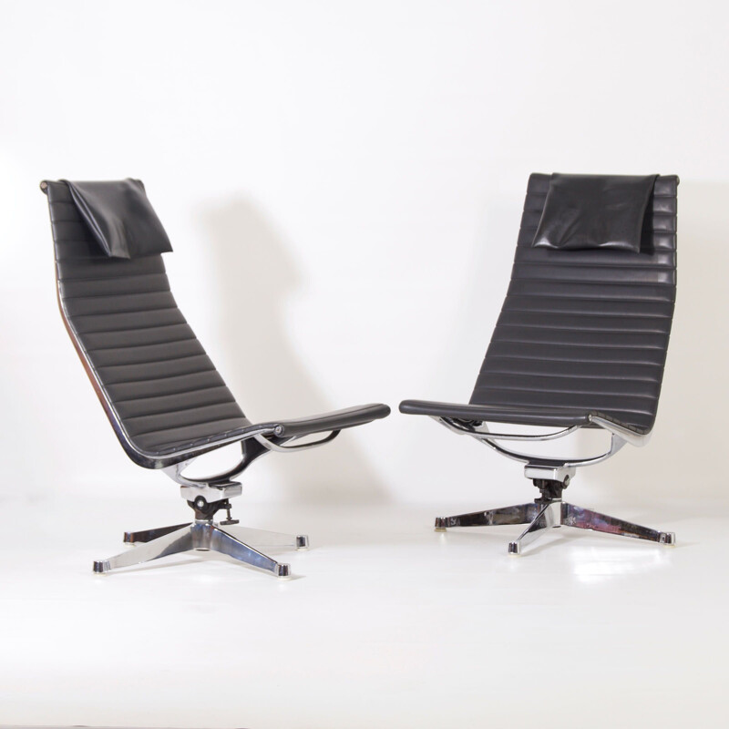 Pair of vintage armchairs Ea121 by Charles & Ray Eames for Herman Miller, 1960s